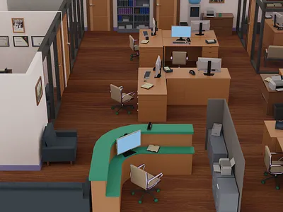 Virtual Office 3d animation branding design illustration logo metverse vr