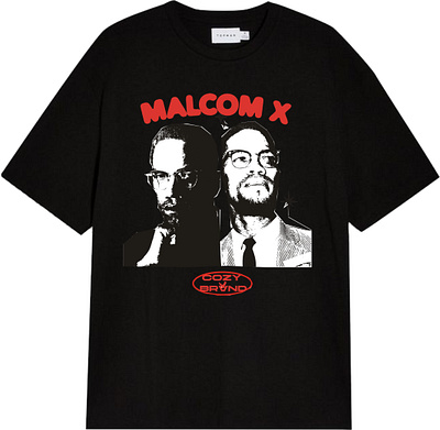 cozy malcom x mockmup Black tee