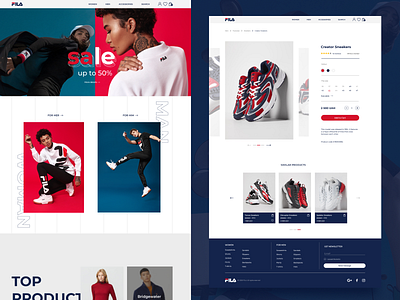 FILA. Redesign 2021 404 design figma figma design figmadesign fila filaredesign red redesign sale shop sneakers social ui ux ui ux design webdesign