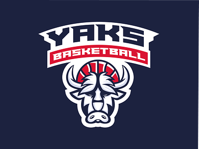 Yaks Basketball Logo Concept basketball basketball logo bull character logo design esports logo horns mascot logo sports branding sports logo taurus team logo design vector sports logo yak