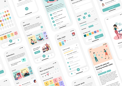 "re:mind" - Stress management & mental health iOS application concept design ios app ios app design mental health mental health awareness minimal product design stress management ui ui ux ui design ux ux case study ux design ux research