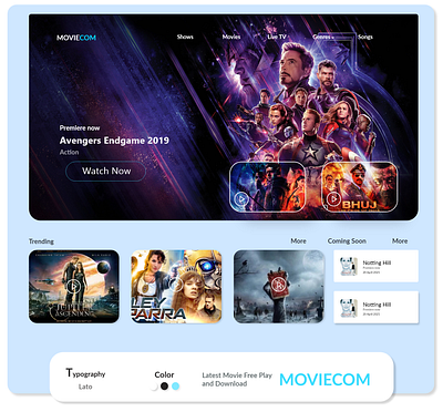 MovieCom WEbsite Design app designui ui designer uiuxdesign website websites