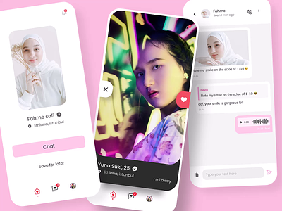 Dating App Design app design chat dating dating app dating app ui kit dating ui kit datingapp design love matching mobile app mobile design relationship social social media tinder ui ui animation ui kit ux