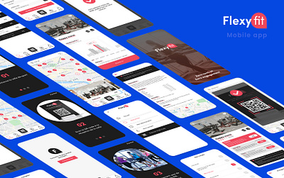 Flexyfit app - all screens app app design fitness gym screens ui