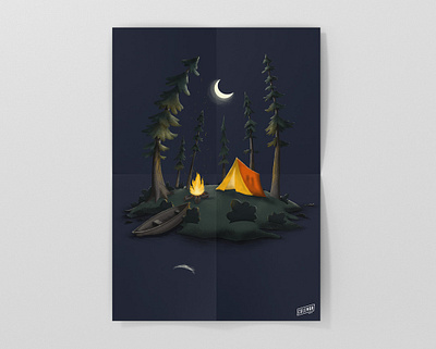 Island Camping illustration poster poster design