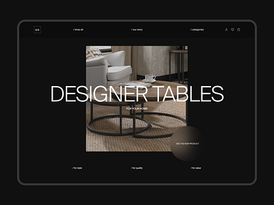 Designer tables black design digitalbutlers graphic design illustration inspiration landing minimal typography ui