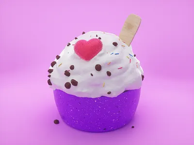 WithLove! 3d art branding c4d chocolate cinema4d design heart icecream illustration octanerender