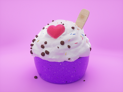 WithLove! 3d art branding c4d chocolate cinema4d design heart icecream illustration octanerender