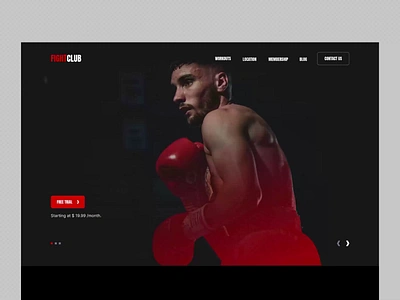 Online Boxing Course Landing Page animation boxing coach coaching course exercise gym homepage kickboxing landing page motion graphics online online course trainer training ui uiux web design website workout