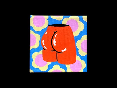 Cutie butt acrylic butt colorful flowers illustration illustrator paint painting patterns posca