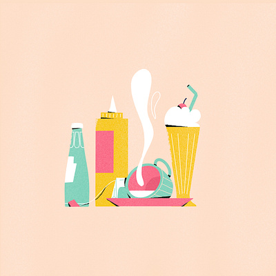 The American Diner adobe illustrator american diner drinks food icon food icons food illustration food industry illustration line art menu illustration restaurant restaurant illustration sweets illustration vector illustration