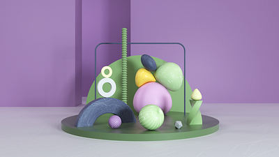 Abstract Composition 1 3d animation art c4d cinema4d colorful illustration photoshop render