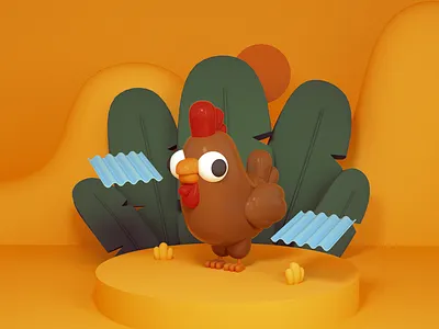No soy Guillo, pero me guillo. 3d banana leaf c4d character character design chicken cute dominican dominican republic flat design illustration octane rooster toy toy design tropical