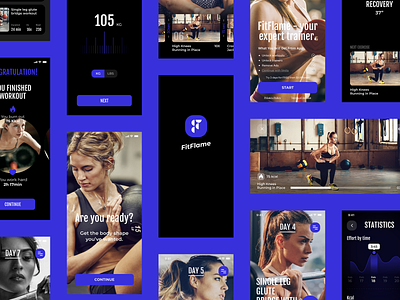 FitFlame app app cardio fit fitness gym health ios app mobile sport woman workout