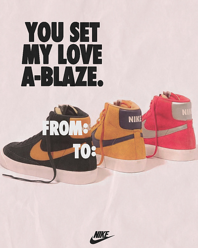 Nike Blazer Valentines Day card art artist branding design digital art layers logo nike typography