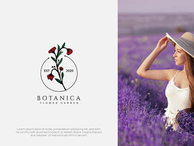 Botanica Branding art logo botanical illustration brand design brand identity branding branding design flower flower illustration flower logo hand drawn illustrator logo design logo mark logodesign logotype minimalist logo red