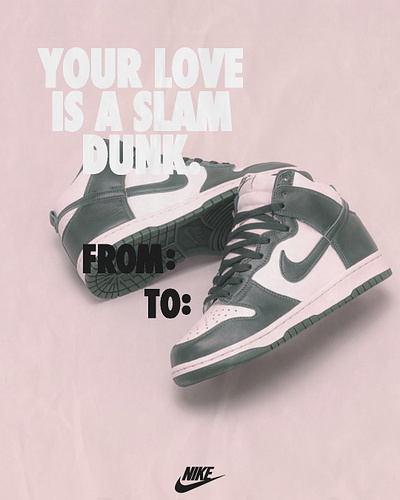 Nike Dunk Valentine's Day card branding design designs digital art dunk layers logo nike typography