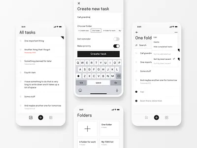 Todo App brutalism iphone app minimal minimalist mobile mobile app todo app todo list ui
