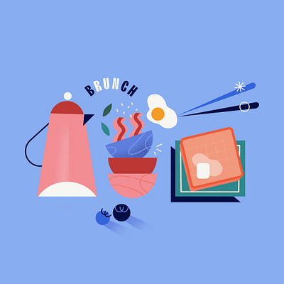 Brunch #2 animation brunch coffee cook cooking design egg food graphic illustration morning morning routine stilllife vector waffle