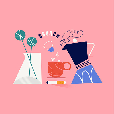 Brunch #1 animation branding brunch cigarette coffee coffee cup cook design flower food fruit graphic illustration morning stilllife sugar