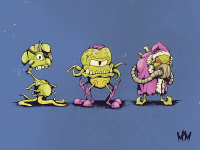 Adrian, Ralph, and Nick cartoon character design digital arts illlustrator illustrations monster