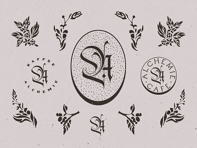 Alchemie badge brand brand identity branding graphic design illustration logo marks typography