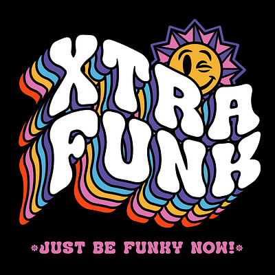 XTRA FUNK apparel branding font font family funky hippy illustration lettering packaging trippy type typography