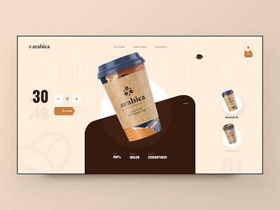 Arabica Coffee Shop Website Header Exploration arabica clean coffee coffee app coffee shop exploration header header exploration landingpage minimal service shop ui ui design ux ux design website