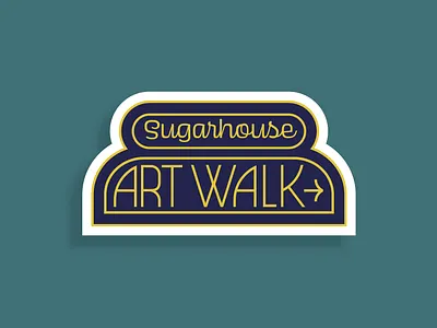Sugarhouse Art Walk Stickers font illustrator lettering midcentury retro salt lake city sticker sugarhouse type typography utah