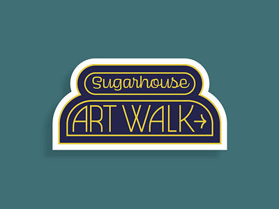 Sugarhouse Art Walk Stickers font illustrator lettering midcentury retro salt lake city sticker sugarhouse type typography utah