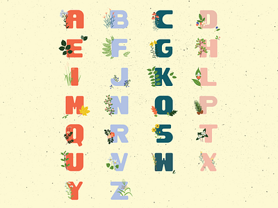 ABC's of MN Native Plants abcs alphabet design flat font graphic design illustration illustrator minimal photoshop plants poster print procreate typography