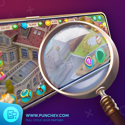 MYSTERY MATCH VILLAGE UI/UX Design branding design game gameart gamedesign gui icons illustration interface logo mystery punchev ui uiux ux