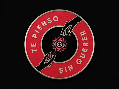 Te pienso sin querer badge calligraphy details lettering procreate textures