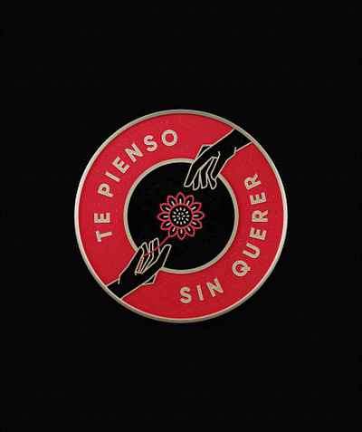 Te pienso sin querer badge calligraphy details lettering procreate textures