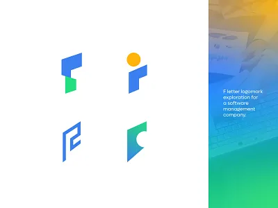 F letter logomark exploration brand identity branding brandmark company logo f letter logo iconic logo logo design logo exploration logomark management logo minimal logo modern logo software logo tech logo
