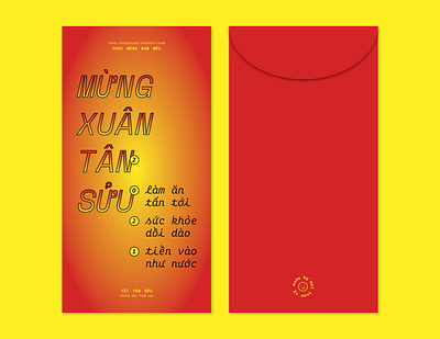 Year of the Ox Red Envelope 2021 gradient hong bao li xi lunar new year red red envelope typography vietnamese new year year of the ox