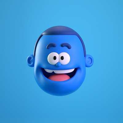 happy 3d 3d model c4d cartoon character cute doodle illustration octane render