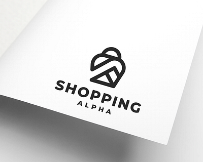 Shopping Alpha app branding character design icon illustration logo market shopping shopping bag symbol vector