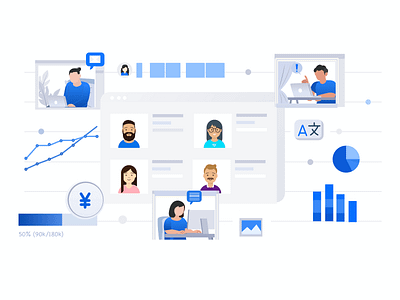 Project management/Team Management illustration design illustration sketchapp ui vector website