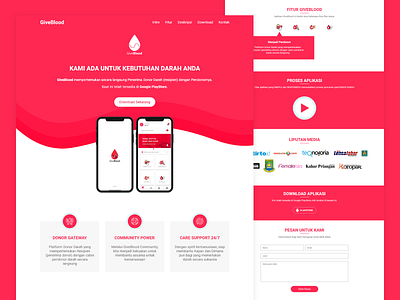 giveblood.id - Landing Page design landing landing page landing page design landingpage ui ui ux ui design uidesign uiux ux ux ui ux design uxdesign uxui web web design webdesign website website design