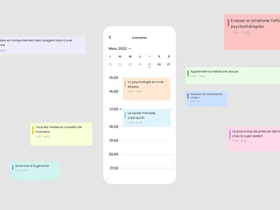 Calendrier d'études app calendar calendrier date design etudes graphic design hour illustration medecine meeting reminder school tag typography ui ux
