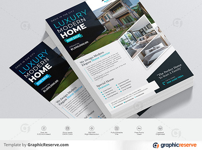 Luxury Modern Home For Sale – Real Estate Flyer advertisement advertising flyer for sale home house lease loan luxury modern home for sale magazine marketing mortgage negotiator poster professional property property flyer property sale real estate real estate flyer