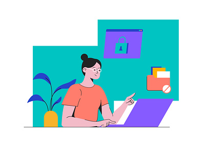 girl working flat graphic design illustration minimal vector