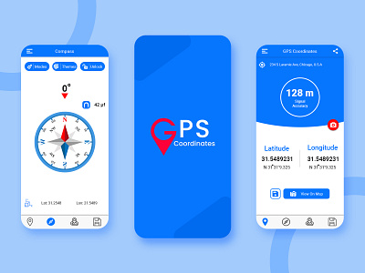 GPS Coordinates App UI app app ui app design branding coordinates design gps graphic design logo minimal mobile app mobile ui ui uidesign