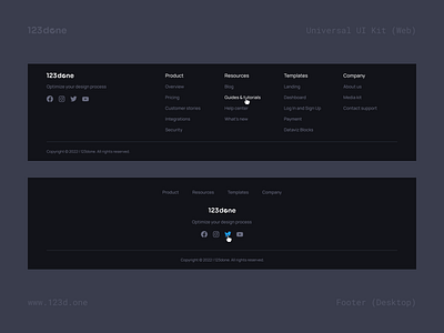 Universal UI Kit (Web) | Footer 123done components design design kit design system designsystem figma footer navigation prototype template ui ui kit uikit universal ui kit ux website wireframe