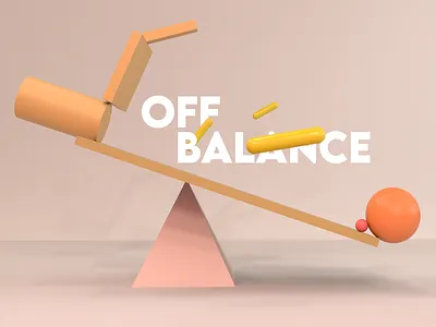 Off Balance 3d abstract c4d cgi cinema4d composition daily design geometric illustration minimal off balance render shapes ui uiux