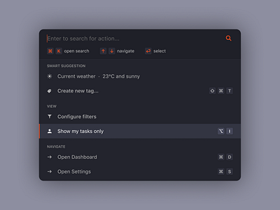 Quick Search | dark & light actions app clean concept dark design flyout light mac popup popups quick search ui uiux ux