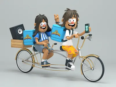 Delivery 3d boys c4d character delivery design illustration person render