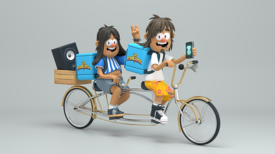 Delivery 3d boys c4d character delivery design illustration person render
