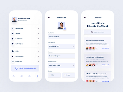 uStock - Profile & Community app clean community design elegant forum inspiration ios light minimal minimalist profile profile setting simple simple app trend ui user experience user interface ux